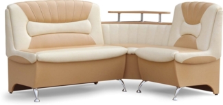 Rodnik Eckbank "Arabica", Beige Hellbeige, Sitzbank, gepolstert, mit Stauraum, mit Rueckenlehne, Rechtsseitig und Linksseitig montierbar, Kunstleder, Spanplatte, 173cmx128cm