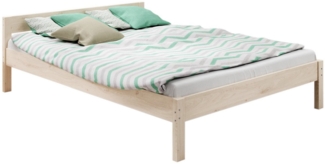 sunnypillow Palettenbett Holzbett Emma Scandi Style Massivholzbett Palettenmöbel, 80 x 200 cm