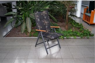 4er-Set Hochlehner-Auflage SENEGAL 50x123x6cm Sitzkissen Gartenstuhl