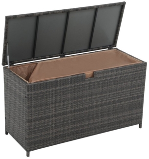 JOIVI Aufbewahrungsbox Auflagenbox 125 Gallon Gartenbox mit Deckl (Aufbewahrungbox mit Gasdruckfedern,UV-beständig&Wasserdicht), Kissenbox für Garten, Schimmbad, Hinterhof, Grau