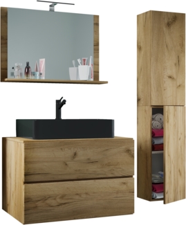 VCM Badmöbel Waschtisch Lendas 915209 Honig-Eiche H. 150 x B. 80 x T. 51 cm