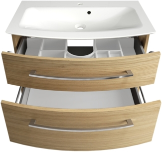 Fackelmann B.STYLE Badmöbel Set 5-teilig, 83cm, Braun + LED-Spiegelschrank + 2 Badschränke