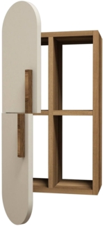 Dmora Regal Nesat, Gestell, Wandregal, Mehrzweckregale, 35x22 h60 cm, Walnuss und Creme