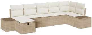 vidaXL Sofa Set mit Kissen 7 pcs Poly-Rattan 3360732