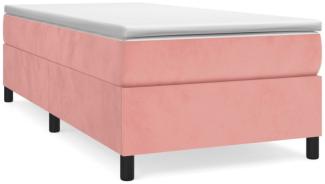 vidaXL Boxspringbett mit Matratze Rosa 80x200 cm Samt 3144650