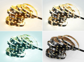 LED Streifen CHIP mit Fernbedienung & Dimmer, Lichtfarbe einstellbar - 5 Meter