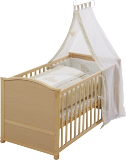 roba 'Liebhabbär' Komplettbettset 70 x 140 cm - inkl. Bettausstattung - Höhenverstellbar - Holz natur