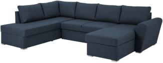 Stefan Sofa Couch Schlafsofa Garnitur Chaiselongs Garnitur Wohnlandschaft blau