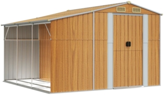vidaXL Gerätehaus Hellbraun 277x279x179 cm Verzinkter Stahl 3188299