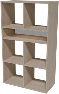 BADEDU WARD Regal 72 cm breit, Braun, 7 Fächer