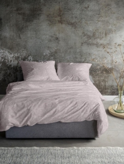 Irisette Feinbiber Bettwäsche Koala 155x220 Melange uni rosa rose 8544-60