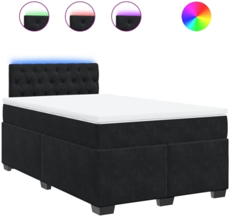 vidaXL Boxspringbett mit Matratze Schwarz 120x200 cm Samt 3288590