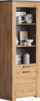 Vitrine Franka / Follow, Holzwerkstoff, Holzfarben, 73 x 199 x 40 cm