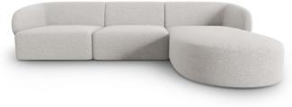 Micadoni Modulares Ecksofa Shane 4-Sitzer Rechts Chenille Silber Melange