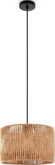 Paco Home Pendelleuchte Hugo Buena, ohne Leuchtmittel, Wohnzimmer Esszimmer Rattan Optik Boho Lampenschirm Papier
