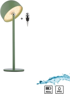 my home Tischleuchte Akku Tischleuchte Hesper Indoor Outdoor, magnetischer Flaschenaufsatz, Dimmfunktion, Memoryfunktion, LED fest integriert, Warmweiß, Pilzlampe Flaschenaufsatz, Regulierung der Lichtstärke, Pilz, Lampe