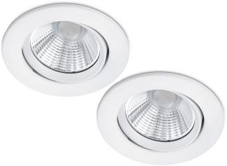 LED Einbaustrahler 2er Set rund schwenkbar dimmbar Weiß matt 5,5W Deckenlampe