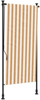 vidaXL Außenrollo Orange und Weiß 100x270 cm Stoff und Stahl 368768