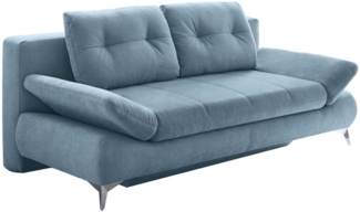 Funktionssofa Miramar / Mats , Mikrofaser , Blau , 200 x 92 x 100 cm