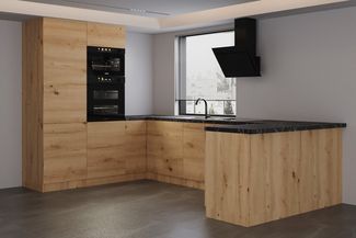 ROYAL24_MARKT Küchenzeile in U-Form K103-G680 - Langen - Praktisch und stilvoll zugleich, (Komplett Set), Hochwertig - Modern - Exklusiv.