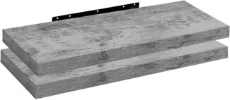 Woltu Wandregal, 2er-Set Wandboard CD DVD Regal Bücherregal Holz Board