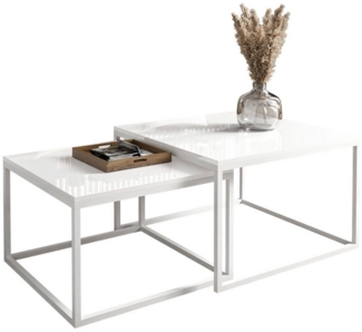 Lookway Couchtisch Yoshi 2in1 mit Hochglanz Platte (2er-Set), Breite: 70 cm und 60 cm