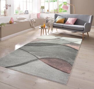 TeppichHome24 Teppich Teppich modern abstrakt in rosa grau pastell, rechteckig