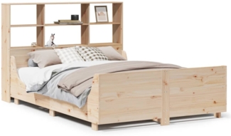 vidaXL Massivholzbett mit Regal ohne Matratze 120x190 cm Massivholz 3323824
