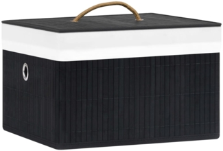 Bambus Aufbewahrungsboxen, faltbarer Korb 4 Stk. Schwarz