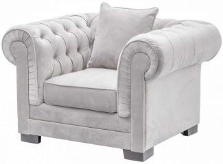 Dekoria Sessel Chesterfield Classic Velvet Light Grey