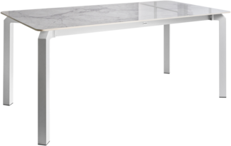 Gartentisch FELETTO 180 cm 90 cm Stein Weißer Marmor