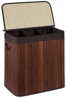 Bambus Wäschekorb 3 Fächer