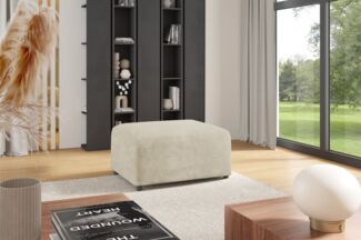 Polsterhocker Designerhocker Hocker MEGAN in Stoff Poso Creme