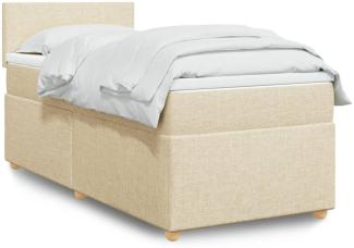 vidaXL Boxspringbett mit Matratze Creme 90x200 cm Stoff 3288861