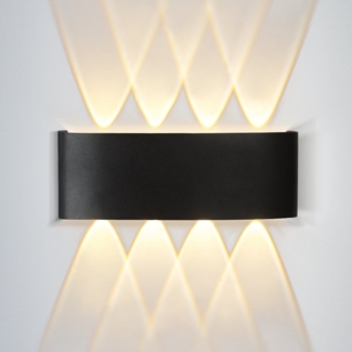 ZMH LED Wandleuchte Innen Wandlampe - Aussenlampe Schwarz Wandbeleuchtung Aussen 7W Außenlampe IP65 Außenleuchte Up Down Wandstrahler 3000K Warmweiß Außenwandleuchte für Hauswand Garten Flur