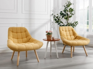 Vente-unique - Sessel - Stoff - Senfgelb - LUOSTO