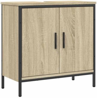 Waschbeckenunterschrank, Badschrank Sonoma-Eiche 60x30x60 cm Holzwerkstoff de7851