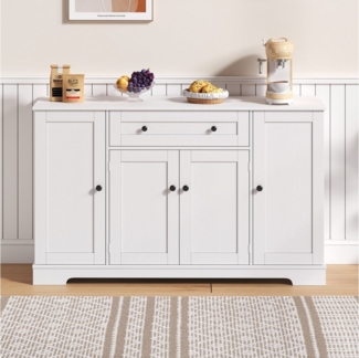 Celya Küchenbuffet Multifunktionales Küchenbuffet, 138 cm Sideboard mit Schublade (Modernes Design mit Kippschutz, ideal für Küche, Wohnzimmer & Schlafzimmer) Regaltüren & verstellbaren Einlegeböden