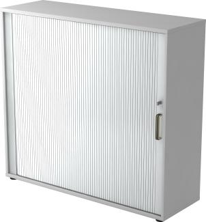 bümö® Rollladenschrank 3 OH abschließbar in Ahorn/Silber mit Streifengriffen