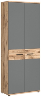 Büroschrank Mason - Nox Oak / Basalt Grau