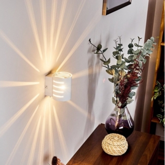 hofstein Wandleuchte »Terne« moderne Wandlampe aus Metall in Weiß, ohne Leuchtmittel, G9, mit Lichteffekt an der Wand, An-/Ausschalter