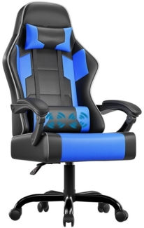 HOMALL Gaming-Stuhl LED Massage Bürostuhl mit Fußstütze,Kopfstütze Gaming Chair (Gaming Sessel,Federsitzkissen mit Fußstütze,360° drehbar)