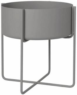 Blomus Pflanzgefäß mit Gestell KENA, Blumentopf, Pflanztopf, Stahl pulverbeschichtet, steel gray, 66024