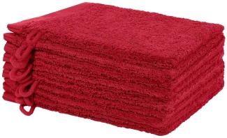 NatureMark Waschhandschuh Waschhandschuhe 500 gsm (10er-Set), 100% Baumwolle (10-St), Premium Frottier Waschhandschuhe, 15x21cm, Bordeaux rot