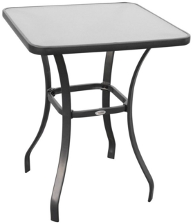 Outsunny Gartentisch Hartglas+Metall Schwarz