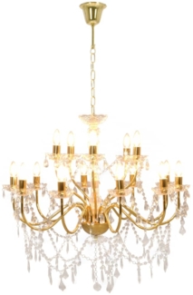 vidaXL Kronleuchter 2-lagig Golden 15×E14-Glühbirnen 281613