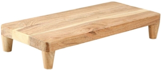 Viana Dekotablett Holz Tablett mit Füßen Natur 45x20 cm Tisch Podest Dekotablett