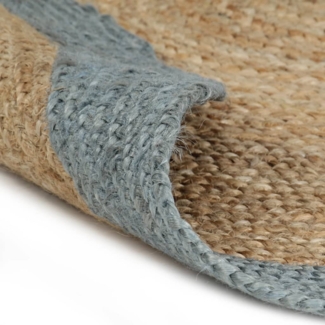 vidaXL Teppich Handgefertigt Jute mit Olivgrünem Rand 210 cm 343609