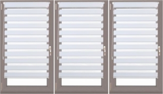 3 x Doppelrollo Klemmfix Weiß 70x150 cm