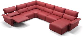 Sofanella Wohnlandschaft Merdia Ledersofa Eckcouch Sofa in Rot